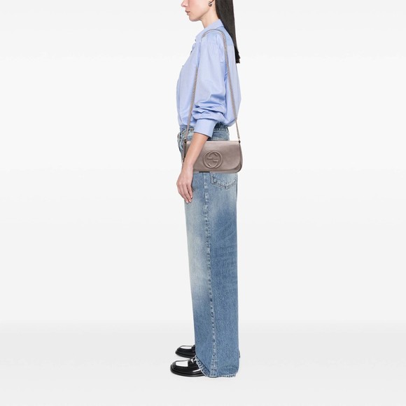 Pre-Loved Gucci Medium Metallic Leather Soho Chain Flap Crossbody - Picture 12 of 12